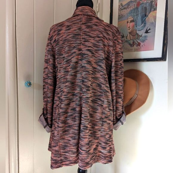 Bagatelle Tweed Draped Jacket L Lagenlook Rebel Punk Coastal Cowgirl Preppy - Picture 8 of 12